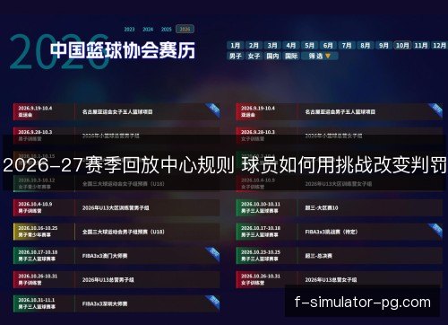 2026-27赛季回放中心规则 球员如何用挑战改变判罚 2026-27赛季回放中心规则 球员如何用挑战改变判罚